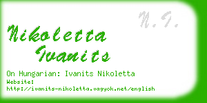 nikoletta ivanits business card